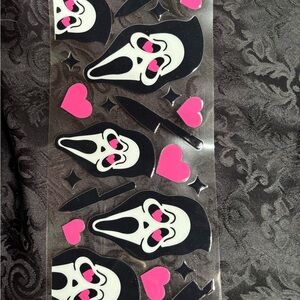 UVDTF set of 5                             Pink and Black Horror Themed Stickers